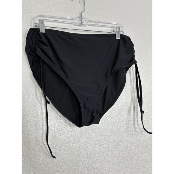 BCBG Paris Other - BCBG Paris Bikini Swim Bottom Womens XL Black High Waisted Ruched Side Ties